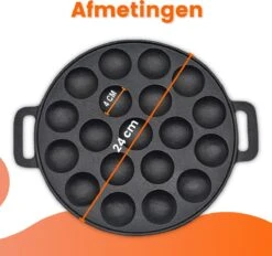 Kicinn Poffertjespan - Poffertjesmaker - Poffertjespan Inductie - Ø 24 Cm - 19 Poffertjes - Inclusief Handvaten 11 Kicinn Poffertjespan - Poffertjesmaker - Poffertjespan Inductie - Ø 24 Cm - 19 Poffertjes - Inclusief Handvaten -Kookgerei Koning Verkoop 1200x1127 13