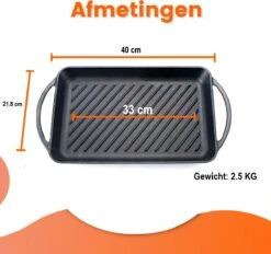Kicinn Grillplaat - Gietijzer - Geëmailleerd - Incl. Accessoires - Ø 33 X 21.8 Cm (LxB) -Kookgerei Koning Verkoop 1200x1127 15