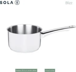 Sola Pannenset Blizz - 4 Delig - Ø Cm - Zilver - RVS - Sandwichbodem -Kookgerei Koning Verkoop 1200x1129 12