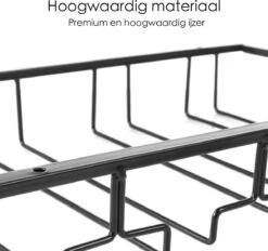 Merkloos Ophangrek Wijnglazen - Wijnrek - Ophangrek - Glazenrek - Wijn Glas Rek - Wijnglas Houder - Wijnglazenhouder - Wijnglazen Organizer - Glasophangrek - Wijnglas Rek - Bar, Keuk - Zwart -Kookgerei Koning Verkoop 1200x1129 16