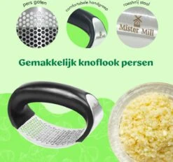 Mister Mill Knoflookpers Gemberrasp Set - Lookpers - Knoflook Pers - Gemberpers - Knoflooksnijder - Knoflookpeller - Garlic Press -Kookgerei Koning Verkoop 1200x1129 5