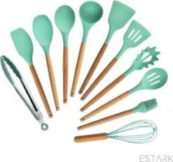 ESTARK® Keukengerei Set - Keukengerei Houder - Keukengerei Set Met Houder - 12 Delig - Antraciet Zwart - Houten Steel - Siliconen - Kerstcadeau - Pastalepel - Spatel Voor Beslag - Open Spatel - Grote Lepel - Open Lepel - Soeplepel - Keuken Spatels 12 19 ESTARK® Keukengerei Set - Keukengerei Houder - Keukengerei Set Met Houder - 12 Delig - Antraciet Zwart - Houten Steel - Siliconen - Kerstcadeau - Pastalepel - Spatel Voor Beslag - Open Spatel - Grote Lepel - Open Lepel - Soeplepel - Keuken Spatels 12 -Kookgerei Koning Verkoop 1200x1129 6