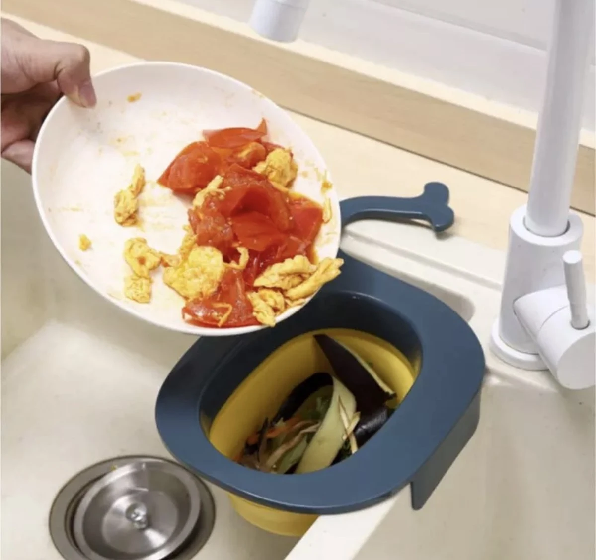 Merkloos Spoelbak Vergiet - Ovaal - Gootsteen - Lange Haak 3 Merkloos Spoelbak Vergiet - Ovaal - Gootsteen - Lange Haak - Afbeelding 3