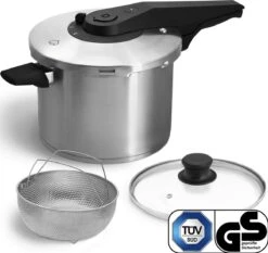 Springlane Roestvrijstalen Snelkookpan - Inductie - Pressure Cooker - 6,0 L Met Stoommand -Kookgerei Koning Verkoop 1200x1130 11