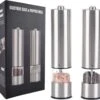 Elektrische Zoutmolen - Zout En Pepermolen Set - 2 Stuks - Elektrisch - Automatisch - Molenset - RVS - Duurzaam - Hervulbaar - BBQ Accessoires - Restaurant Kwaliteit
