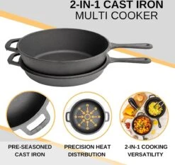 Nuovva 2-in-1 Gietijzeren Steelpan En Braadpan Of Grillplaat Met Dubbel Functie Koekenpan Deksel - 3 Liter - 26cm 8 Nuovva 2-in-1 Gietijzeren Steelpan En Braadpan Of Grillplaat Met Dubbel Functie Koekenpan Deksel - 3 Liter - 26cm -Kookgerei Koning Verkoop 1200x1134 12