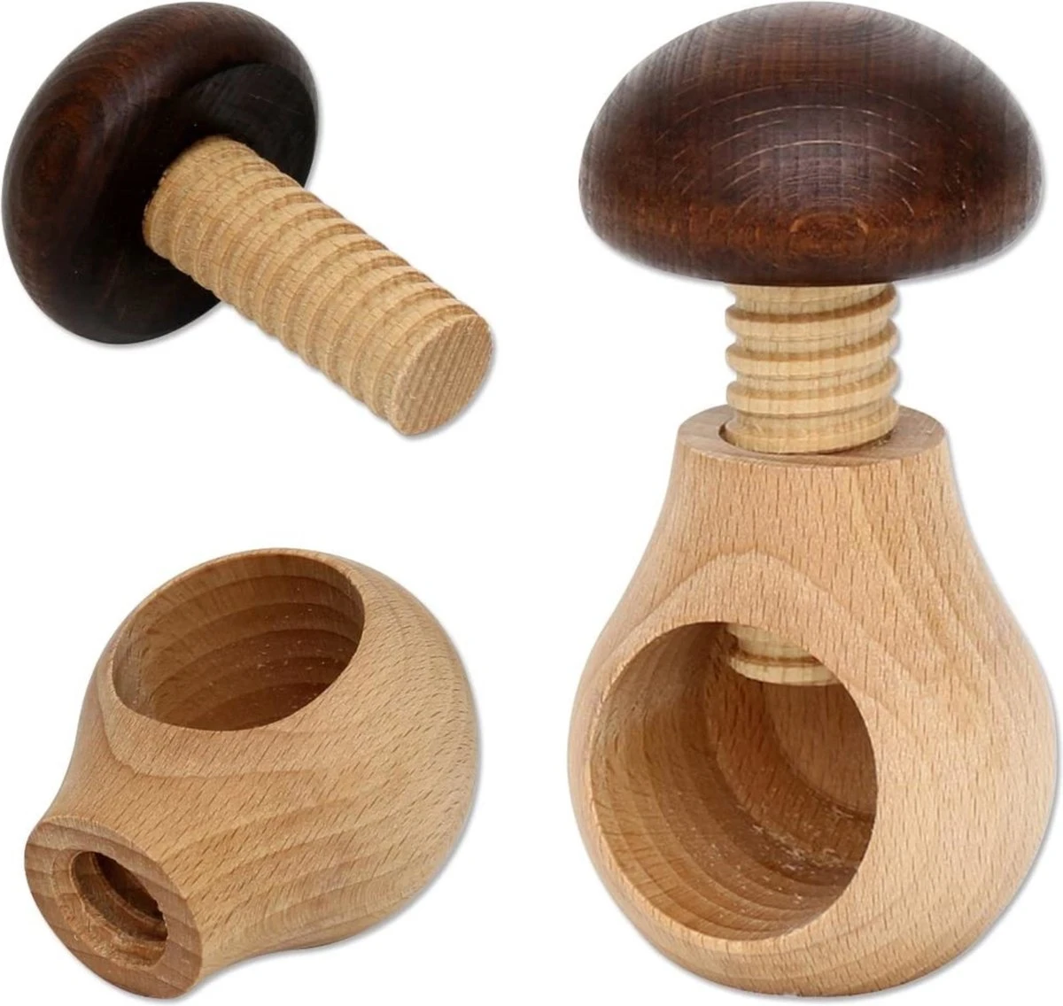 Glowel Houten Notenkraker "Paddenstoel" Uit Beukenhout (bruin) - Ecologisch Noten Kraken 6 Glowel Houten Notenkraker "Paddenstoel" Uit Beukenhout (bruin) - Ecologisch Noten Kraken - Afbeelding 6