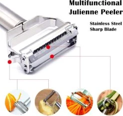 House Of Husk Dubbelzijdig Dunschiller - Julienne - Groenteschiller - Fruitsnijder -Kookgerei Koning Verkoop 1200x1137 2