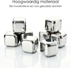 IGOODS Whiskey Stones Set (8 Stuks) Incl. Tang - Whisky Stenen - RVS - Herbruikbare Ijsblokjes - Icecubes Met Tang 8 Stuks -Kookgerei Koning Verkoop 1200x1137 6