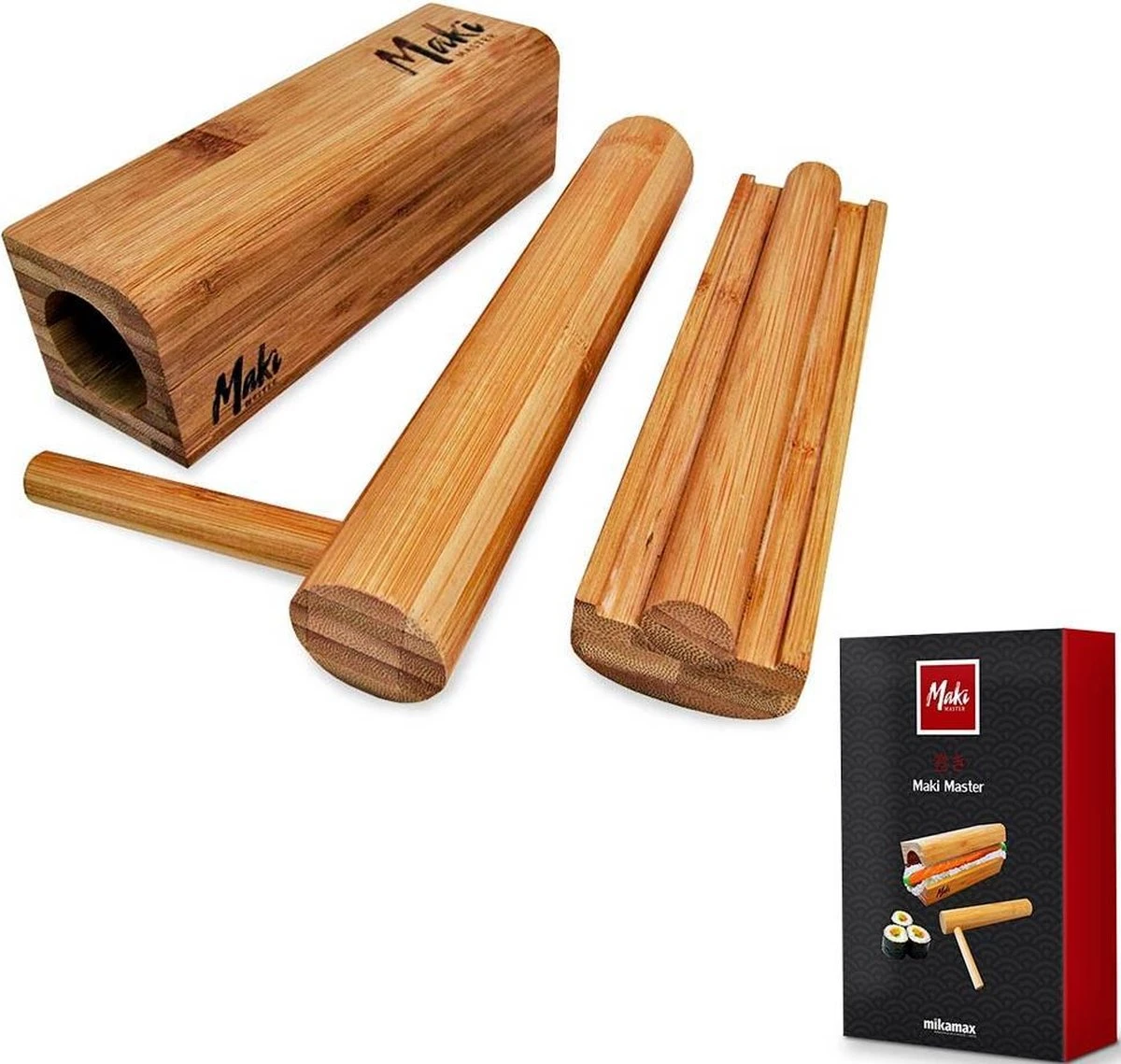 MikaMax Sushi Maker - Sushi Set - Sushi Bazooka - Sushi Machine - Bamboe 1 MikaMax Sushi Maker - Sushi Set - Sushi Bazooka - Sushi Machine - Bamboe