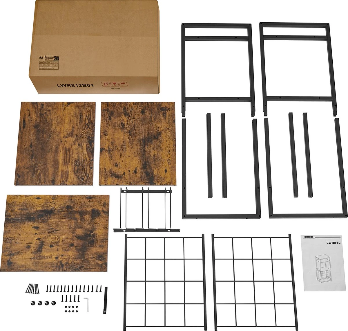 IN.HOMEXL - Sheaf - Wijnrek Voor 20 Flessen - Industrieel - Wijnrek Metaal - Bruin / Zwart - Flessenrek - 52 X 40 X 113 Cm 8 IN.HOMEXL - Sheaf - Wijnrek Voor 20 Flessen - Industrieel - Wijnrek Metaal - Bruin / Zwart - Flessenrek - 52 X 40 X 113 Cm - Afbeelding 8