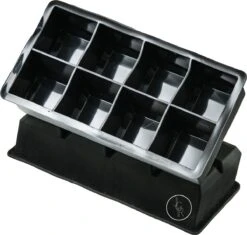 JGR - IJsblokjesvorm - Groot - 8 Blokken - Vierkant - Vaatwasserbestendig - Siliconen - Zwart