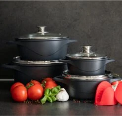 Smile 10 Delige Pannenset - Antiaanbaklaag - Vaatwasser Bestendig - Zwart 20 Smile 10 Delige Pannenset - Antiaanbaklaag - Vaatwasser Bestendig - Zwart -Kookgerei Koning Verkoop 1200x1142 13