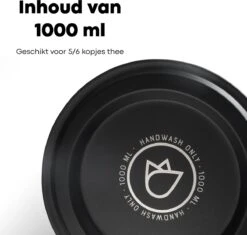 Vatten® - Premium RVS Theepot - Incl. RVS Theefilter - 1L - Zwart - Dubbelwandig -Kookgerei Koning Verkoop 1200x1143 5