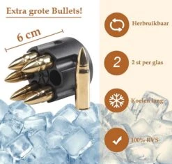 Whiskey Stones Set BULLETS – Kogel Whisky Stenen - Luxe Cadeau Set Man Vrouw - Valentijn - Herbruikbare Ijsblokjes – Goud Qwality 11 Whiskey Stones Set BULLETS – Kogel Whisky Stenen - Luxe Cadeau Set Man Vrouw - Valentijn - Herbruikbare Ijsblokjes – Goud Qwality -Kookgerei Koning Verkoop 1200x1144 12