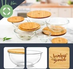 Klarstein Glazen Serveerschaal Met Bamboe Deksel - Afwasmachinebestendig - Veelzijdig Inzetbaar -Kookgerei Koning Verkoop 1200x1144 3