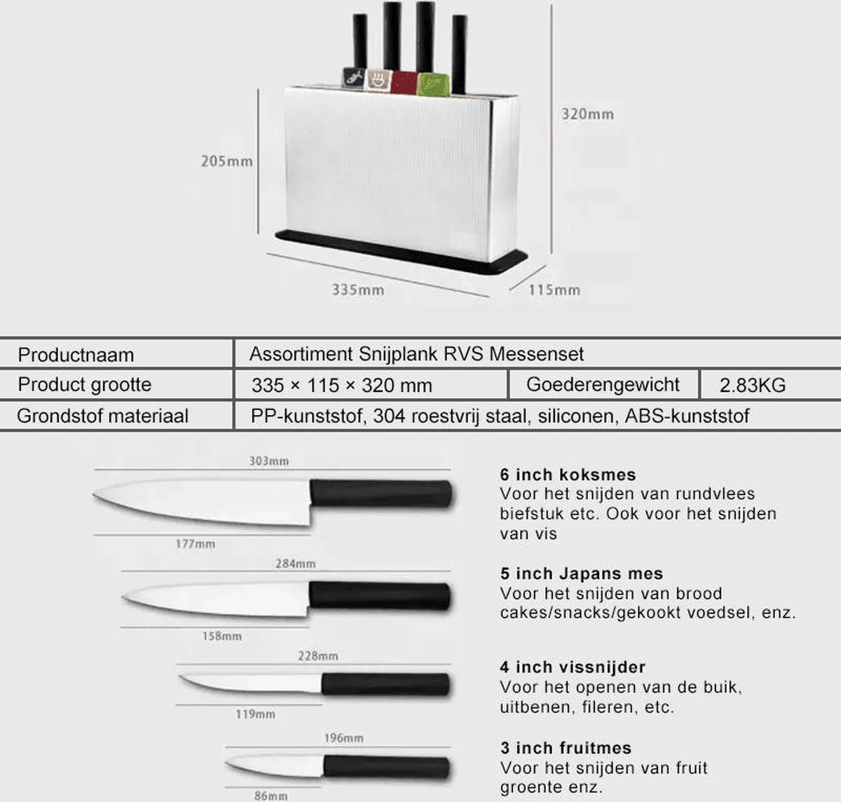 Joseph Joseph Folio Kunststof Snijplanken Set Met 4 Messen En Houder - Kunststof - Vaatwasserbestendig En Opbergkoffer En Gemakkelijk Toegankelijk Vaatwasmachinebestendig Antislip Groot Zilver 6 Joseph Joseph Folio Kunststof Snijplanken Set Met 4 Messen En Houder - Kunststof - Vaatwasserbestendig En Opbergkoffer En Gemakkelijk Toegankelijk Vaatwasmachinebestendig Antislip Groot Zilver - Afbeelding 6