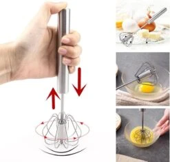 LOUZIR Semi Automatische Garde Van Roestvrij Staal - Beslag Klopper - Staafmixer - Mixer - Zilver