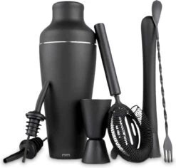 MikaMax Cocktail Shaker Set - Cocktail Set - Luxe Cadeauverpakking - Inclusief Cocktailboek - 700ml - Mat Zwarte Afwerking - Complete Set 8-Delig -Kookgerei Koning Verkoop 1200x1145 25