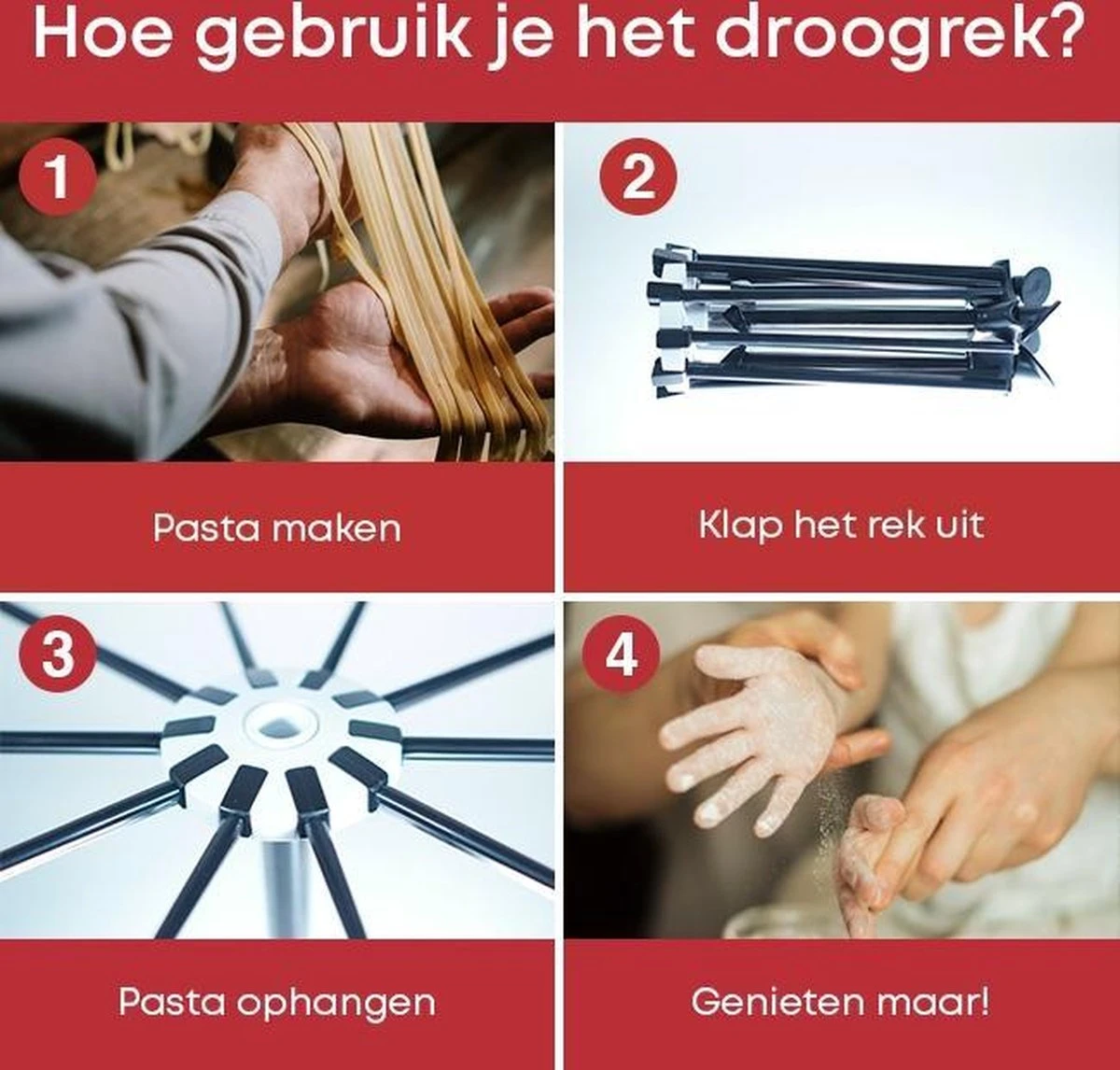 YUGN Pasta Droogrek RVS En Pastarek Inklapbaar - Pasta Droger Voor Oa Spaghetti En Is Vaatwasserbestendig - Met Gratis E-Book - Ruim 10 Armen Van 19 Cm En Hoogte Van 32cm - Cadeau Tip 4 YUGN Pasta Droogrek RVS En Pastarek Inklapbaar - Pasta Droger Voor Oa Spaghetti En Is Vaatwasserbestendig - Met Gratis E-Book - Ruim 10 Armen Van 19 Cm En Hoogte Van 32cm - Cadeau Tip - Afbeelding 4