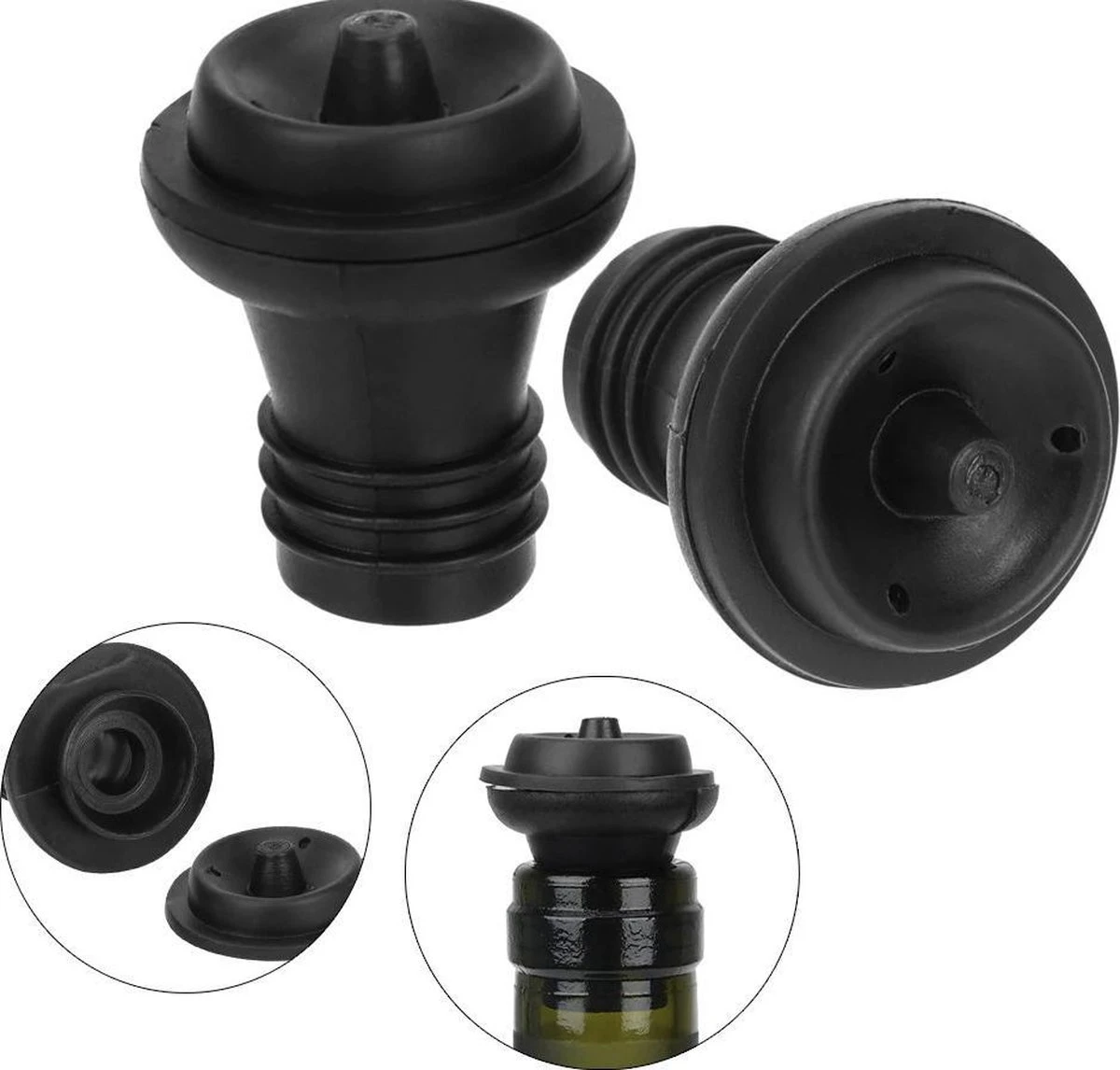 Merkloos Vacuüm Wijnstop | Wijnstopper | Wijndop | Wijnafsluiter | Vacuüm Wijndoppen | 2 Stuks 1 Merkloos Vacuüm Wijnstop | Wijnstopper | Wijndop | Wijnafsluiter | Vacuüm Wijndoppen | 2 Stuks