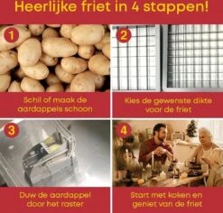 Yugn DeLux Frietsnijder - Roestvrijstaal - Zilver - Incl. Schiller -Kookgerei Koning Verkoop 1200x1146 7