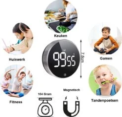 Merkloos Digitale Kookwekker Zwart Van METU-Online - Smart Timer - LED Display - Magnetisch Met Handige Draaiknop - Barbecue Kookwekker Magneet - BBQ Wekker -Kookgerei Koning Verkoop 1200x1148 10