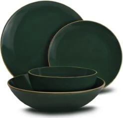 Keremika Serviesset 24 Delig 6 Persoons - Bordenset - Dinerborden - Aardewerk - Groen Met Goude Randen 5 Keremika Serviesset 24 Delig 6 Persoons - Bordenset - Dinerborden - Aardewerk - Groen Met Goude Randen -Kookgerei Koning Verkoop 1200x1149 3