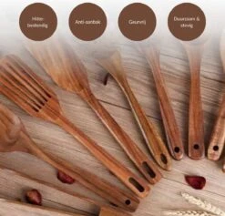 SensaHome - Luxe Teakhouten Keukengerei Set 10-delig - Hout -Kookgerei Koning Verkoop 1200x1150 8