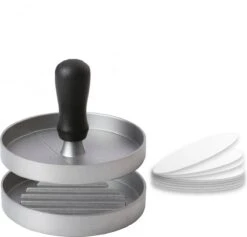 Merkloos Hamburgerpers BBQ Accessoires - Hamburger Pers Maker - Burger Press - Hamburgermaker - Burgerpers - Inclusief 50 Hamburger Wax Papiertjes -Kookgerei Koning Verkoop 1200x1152 11