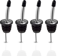 Afsluitbare Premium RVS Schenktuit Met Rubberen Dopjes - Minismus Schenktuiten - Makkelijk Doseren