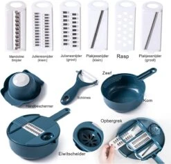 KitchenPrince Multifunctionele Groentesnijder - Mandoline Slicer Dicer - Groentesnijder - Uiensnijder - Fruitsnijder - Keukensnijder - Persen - Mandoline Keukensnijder - Fruitperser - Appelsnijder - Rasp -Kookgerei Koning Verkoop 1200x1154 6