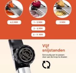 Chef’s Palace Multifunctionele Groentesnijder - Keukenmandoline - Mandoline Slicer - Keukensnijder - Uiensnijder & Frietsnijder - RVS -Kookgerei Koning Verkoop 1200x1156 3