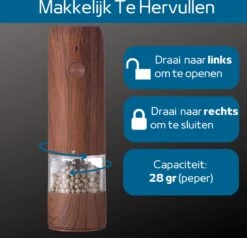 GOV Elektrische Peper- En Zoutmolen Set Hout Oplaadbaar - Pepermolen - Kruidenmolen -Kookgerei Koning Verkoop 1200x1156 4