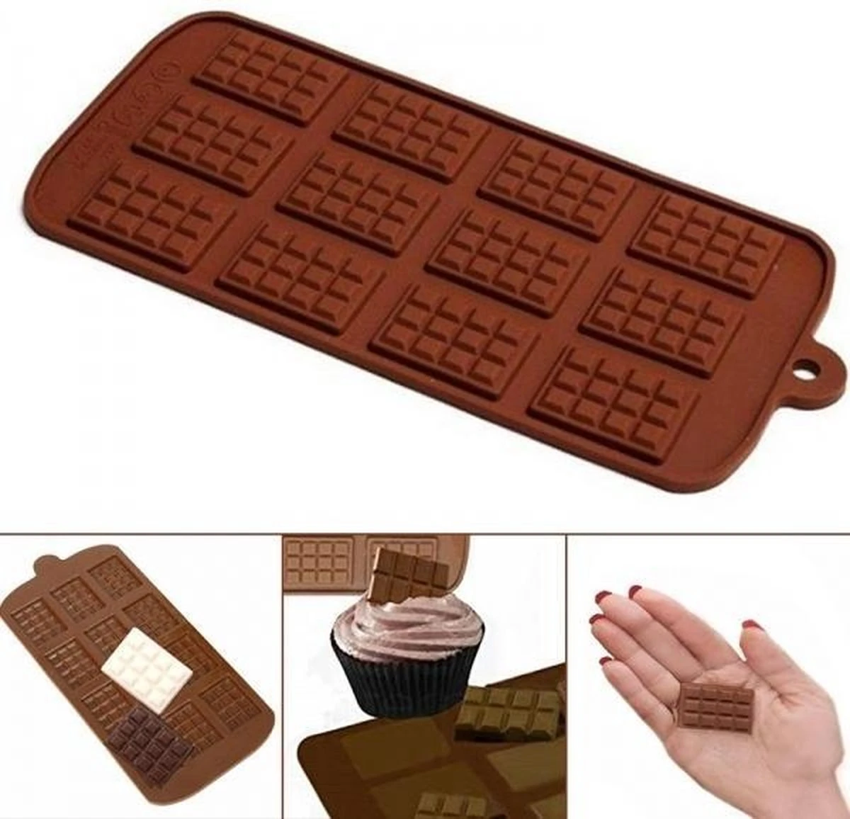 Merkloos Mini Chocolade Reepjes Vorm - Siliconen Chocolade Mal - Snoepjes - 2 Stuks 1 Merkloos Mini Chocolade Reepjes Vorm - Siliconen Chocolade Mal - Snoepjes - 2 Stuks