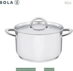 Sola Pannenset Blizz - 4 Delig - Ø Cm - Zilver - RVS - Sandwichbodem -Kookgerei Koning Verkoop 1200x1160 20