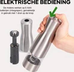 Pepermolen - Peper En Zoutmolen Set - Elektrisch - Inclusief Batterijen En Accessoires -Kookgerei Koning Verkoop 1200x1161 13
