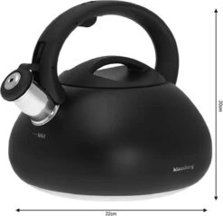 Fluitketel Waterkoker Mat Zwart 2.7 L ‘’Black Amethyst‘’ RVS – Inductie - Vatwasser -Kookgerei Koning Verkoop 1200x1161 21