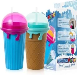 Frozen Magic Slushy Maker - Slush Puppy Maker - IJscrusher - Slush Puppy Beker - Slushy Puppy Maker - Slush Puppy Machine - Slush Maker - Slushy Cup - Tiktok - Bruin -Kookgerei Koning Verkoop 1200x1161