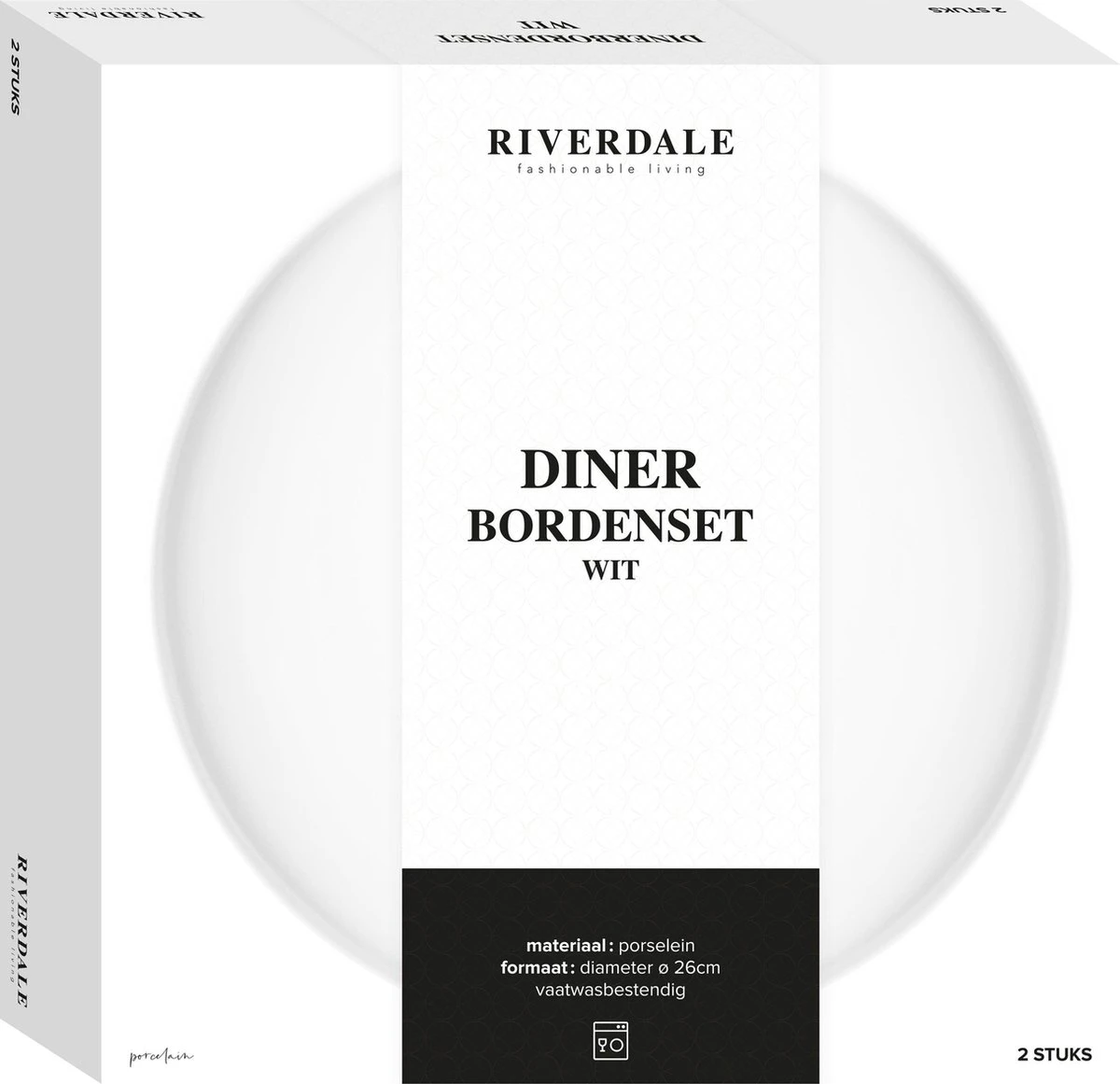 Riverdale Endless Servies - Dinerbord 26cm Wit Set 2 Stuks 1 Riverdale Endless Servies - Dinerbord 26cm Wit Set 2 Stuks