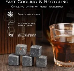 Whiskey Stones Herbruikbare IJsblokjes - Whisky Stenen Herbruikbaar - 9 Stuks-KWISO156 -Kookgerei Koning Verkoop 1200x1162 16