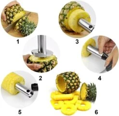 HGMD® Ananassnijder - Pineapple Slicer Cutter - Ananas Snijder Schiller - Ananasboor Ananasschiller - RVS - Vaatwasserbestendig - Tijdbesparende Snijder -Kookgerei Koning Verkoop 1200x1164 14