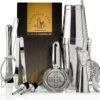Cocktail Set Bartender Pros™ - Cocktail Shaker - 11-Delige Cocktailset - Boston Shaker - Cocktailshaker - Zilver - RVS