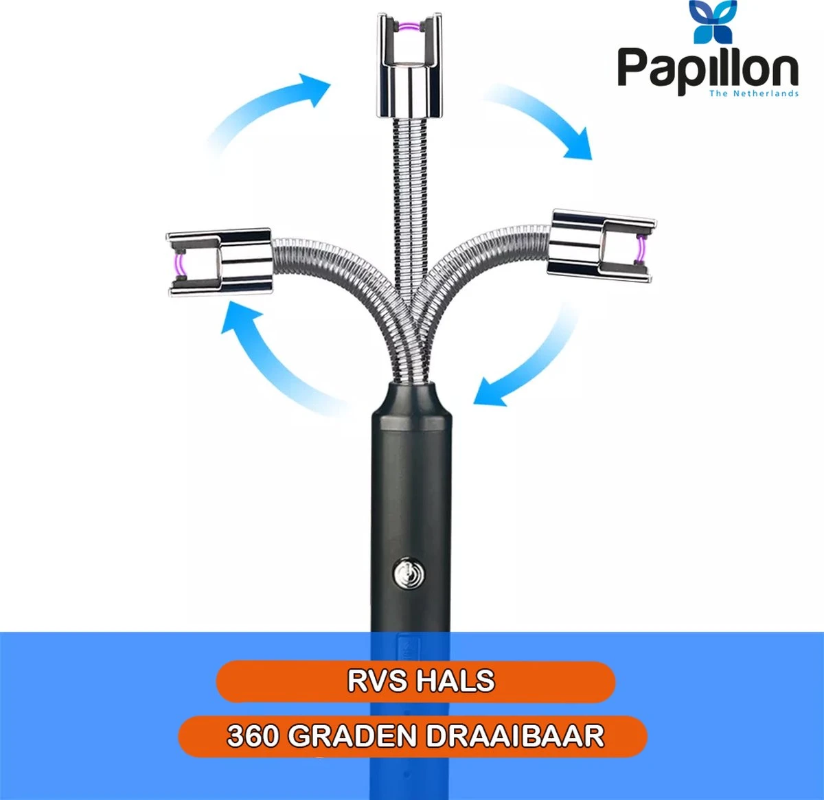 Merkloos Papillon - Lange Elektrisch Aansteker - USB Oplaadbaar - Flexibele Aansteker - Gasfornuis - Kaarsjes - BBQ - Zwart 4 Merkloos Papillon - Lange Elektrisch Aansteker - USB Oplaadbaar - Flexibele Aansteker - Gasfornuis - Kaarsjes - BBQ - Zwart - Afbeelding 4