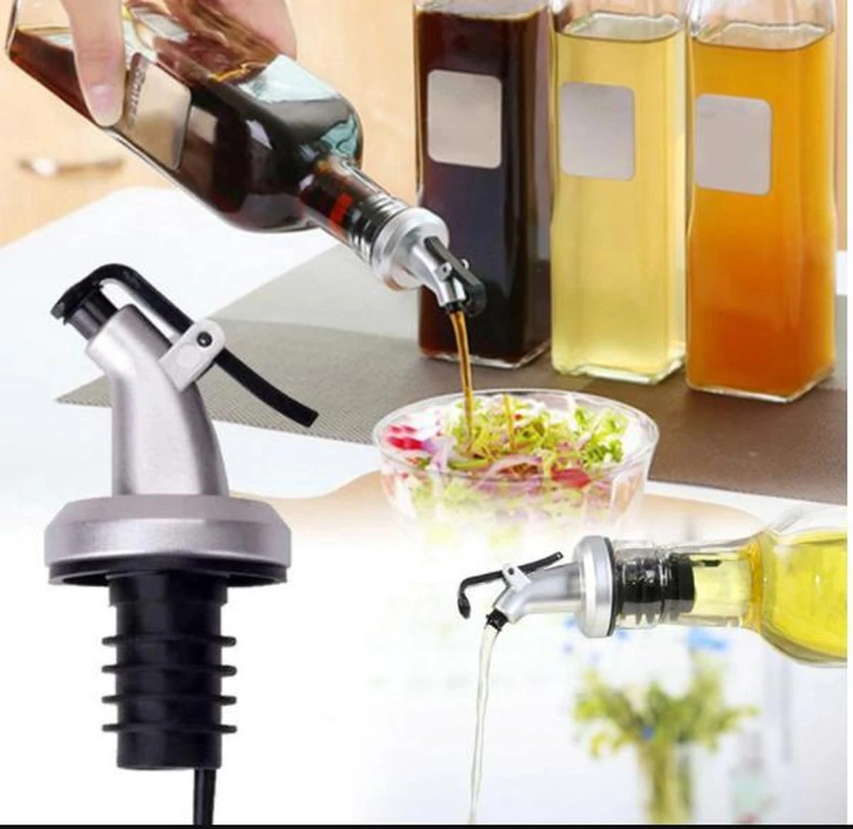 Merkloos Olijfolie Dispenser - Olie Schenker - Schenktuit Met Dop - Azijn En Olie - Wijn Schenker - Lekvrij - Schenkdop Voor Wijn, Fles Of Cocktail - Bar Accessoire - Rubberen Afsluitring 1 Merkloos Olijfolie Dispenser - Olie Schenker - Schenktuit Met Dop - Azijn En Olie - Wijn Schenker - Lekvrij - Schenkdop Voor Wijn, Fles Of Cocktail - Bar Accessoire - Rubberen Afsluitring