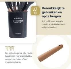Hescom 34-delige Siliconen Keukengerei Set Met Houder - Kookgerei Set Met Ergonomisch Design - Antraciet Grijs -Kookgerei Koning Verkoop 1200x1166 5