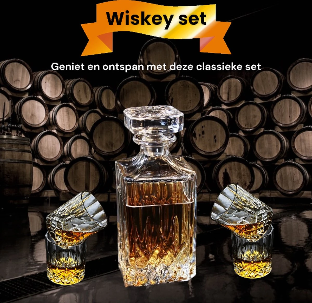 Whiskey Set - Whiskey Karaf - Whiskey Glazen - Karaf - Met 4 Glazen 6 Whiskey Set - Whiskey Karaf - Whiskey Glazen - Karaf - Met 4 Glazen - Afbeelding 6