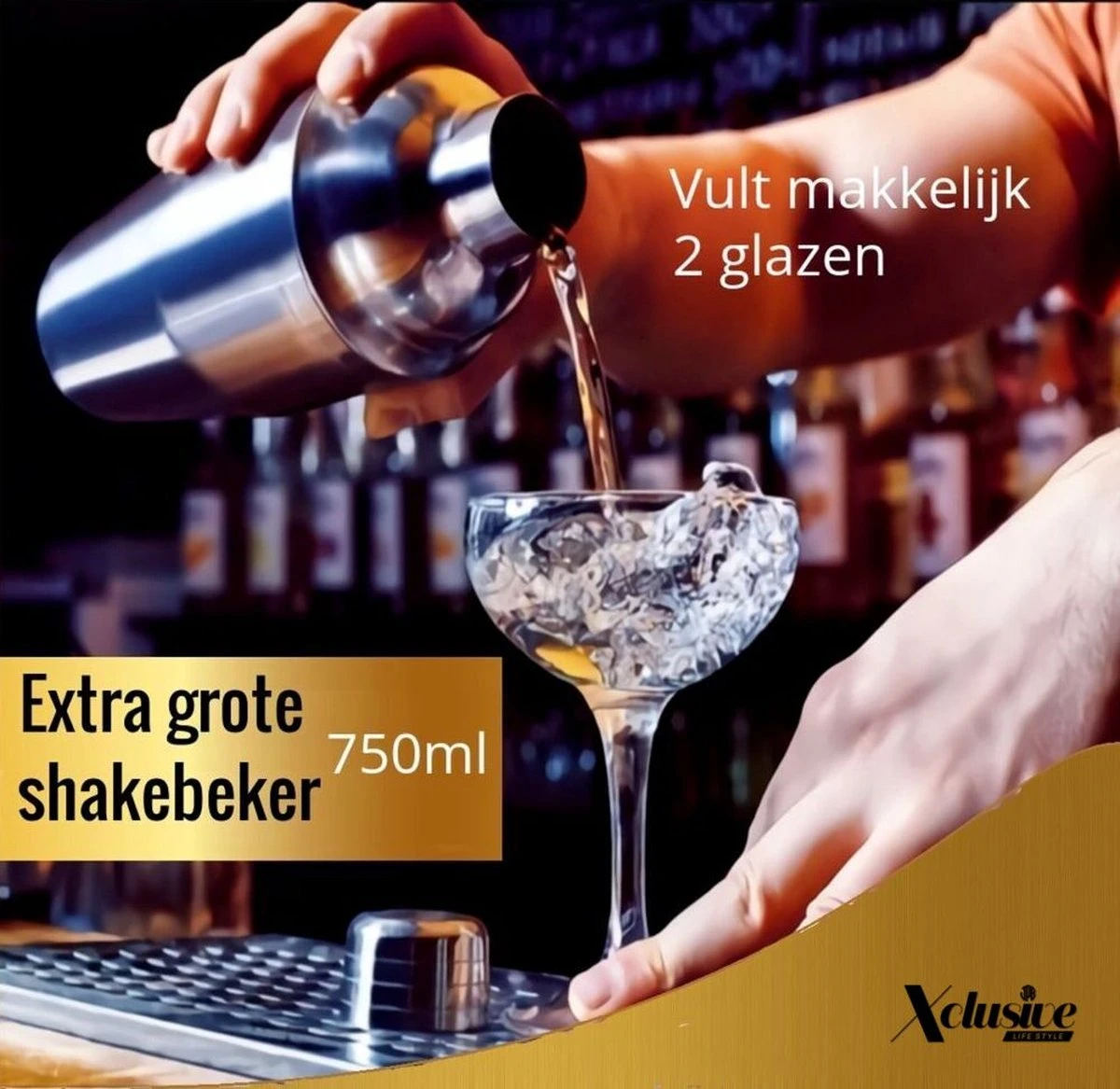 Xclusive-lifestyle® Luxe Cocktail Set - 16-Delige Cocktailset - Cocktail Shaker - 750ml - Robuuste Bamboe Houder - Nederlandstalig Receptboekje En RVS Cocktailrietjes - Luxe Cadeauverpakking - Een Uniek Kado 4 Xclusive-lifestyle® Luxe Cocktail Set - 16-Delige Cocktailset - Cocktail Shaker - 750ml - Robuuste Bamboe Houder - Nederlandstalig Receptboekje En RVS Cocktailrietjes - Luxe Cadeauverpakking - Een Uniek Kado - Afbeelding 4