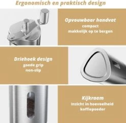 Comes In Handy - Koffiemolen Handmatig - Keramische Kern - Roestvrijstaal - Instelbare Maalgraad -Kookgerei Koning Verkoop 1200x1169 17
