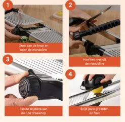 Chef’s Palace Multifunctionele Groentesnijder - Keukenmandoline - Mandoline Slicer - Keukensnijder - Uiensnijder & Frietsnijder - RVS -Kookgerei Koning Verkoop 1200x1170 10